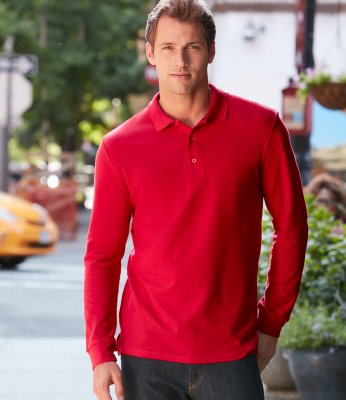 Gildan Long Sleeve Premium Cotton Double Piqu Polo Shirt