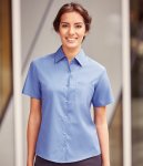 Russell Collection Ladies Short Sleeve Easy Care Cotton Poplin Shirt