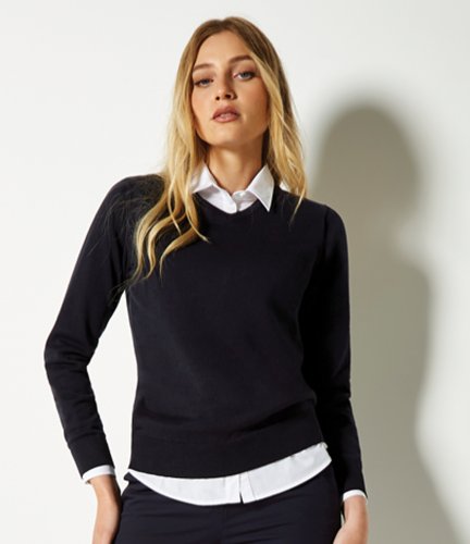 K353 Kustom Kit Ladies Arundel Cotton Acrylic V Neck Sweater