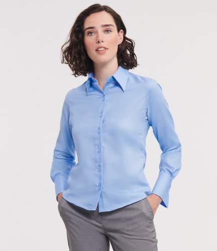 956F Russell Collection Ladies Long Sleeve Ultimate Non-Iron Shirt