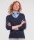 710F Russell Collection Ladies Cotton Acrylic V Neck Sweater