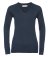 710F Russell Collection Ladies Cotton Acrylic V Neck Sweater