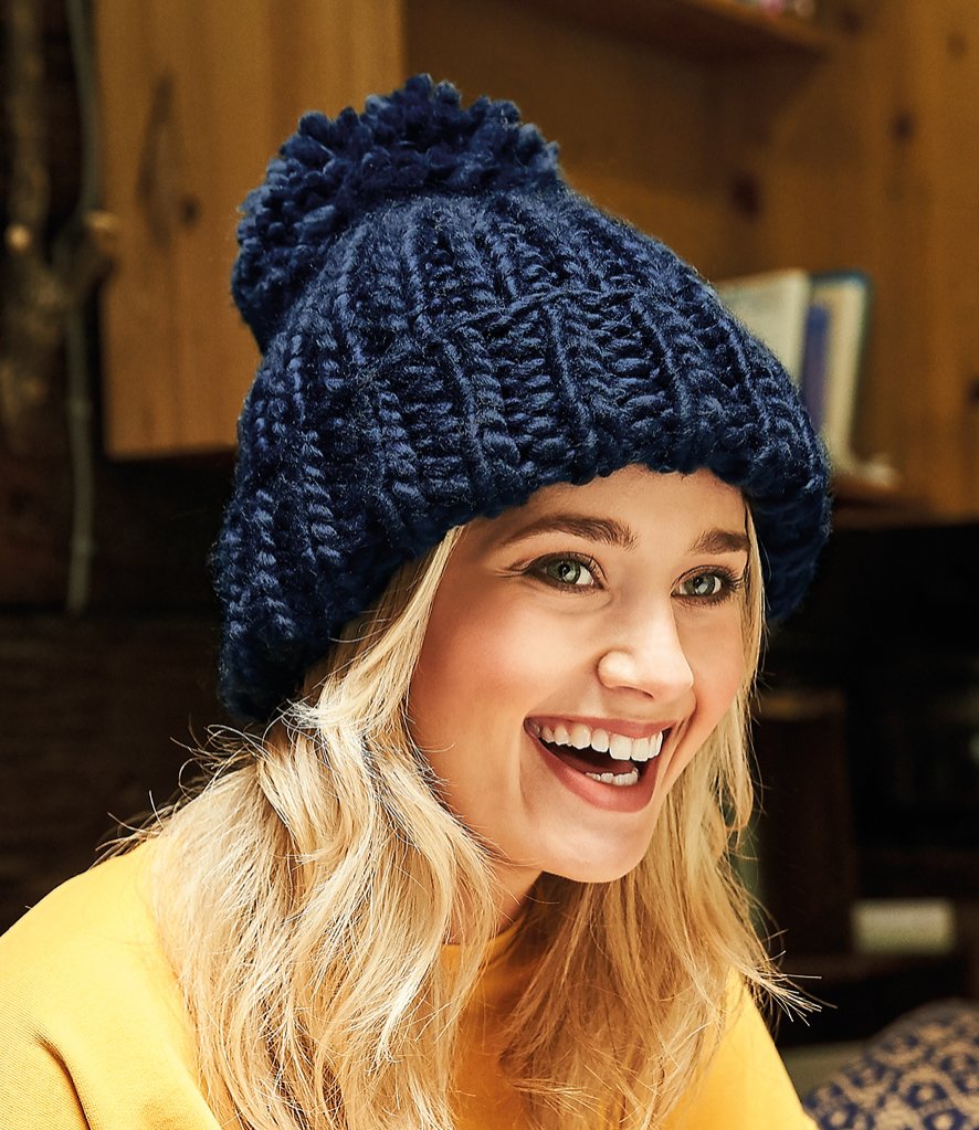 Beechfield Oversized Hand Knit Beanie Logo World Designs Ltd